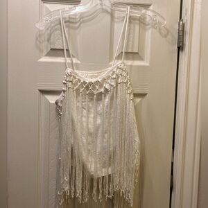 Anthropologie Fringe Tank Top S